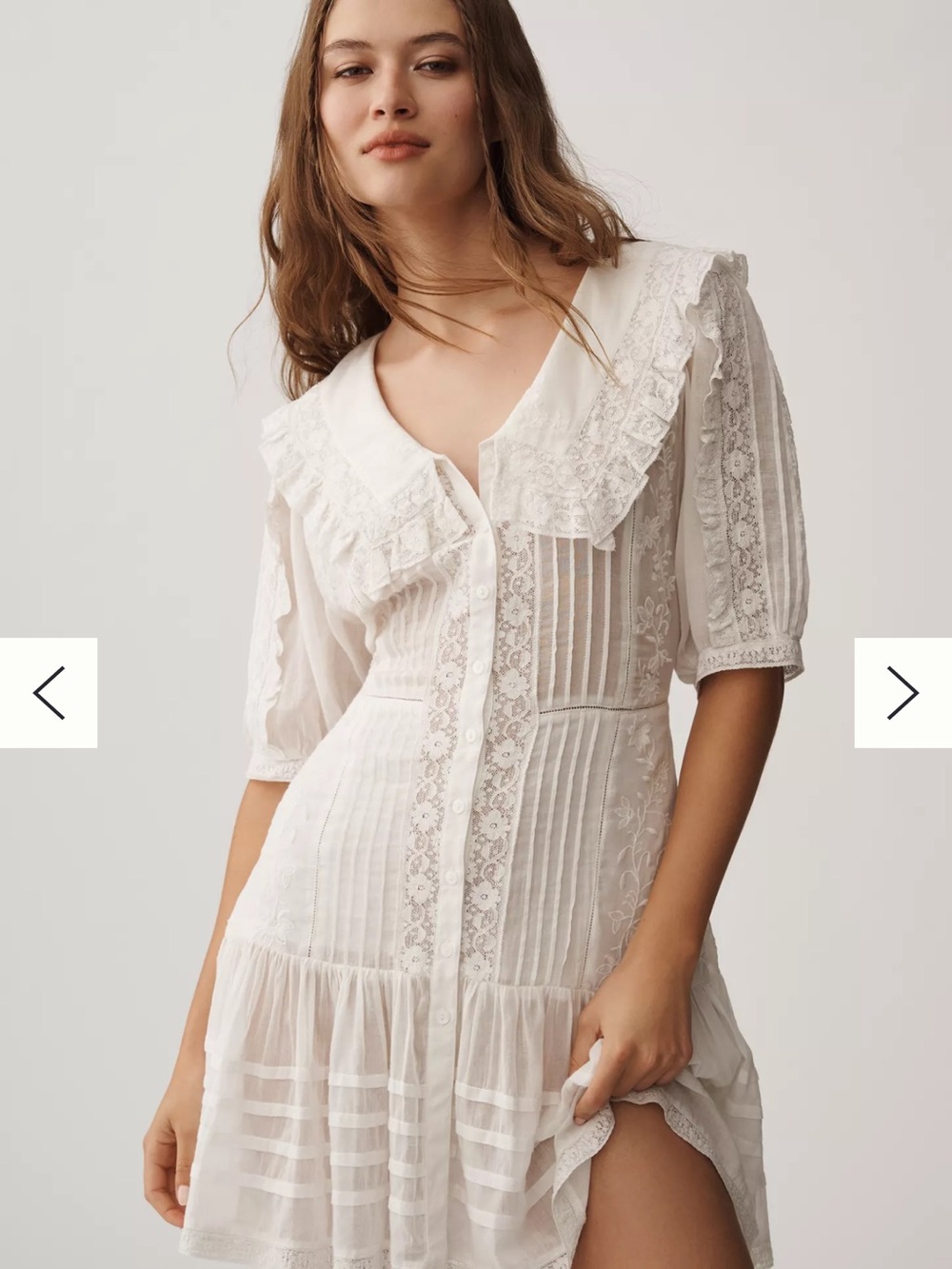 RIXO Dove Short-Sleeve V-Neck
Mini Dress
